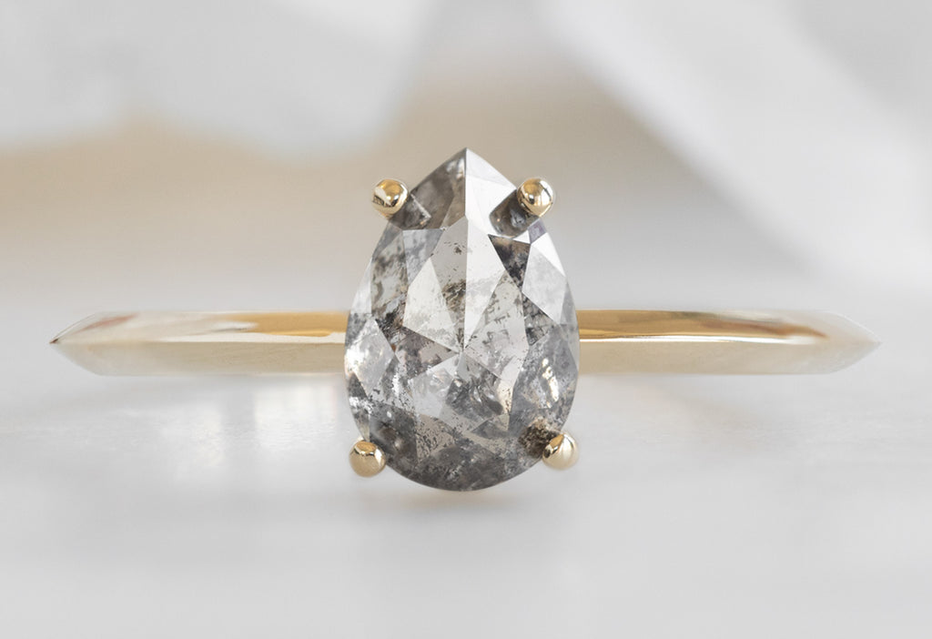 The Bryn Ring with a Rose-Cut Salt and Pepper Diamond