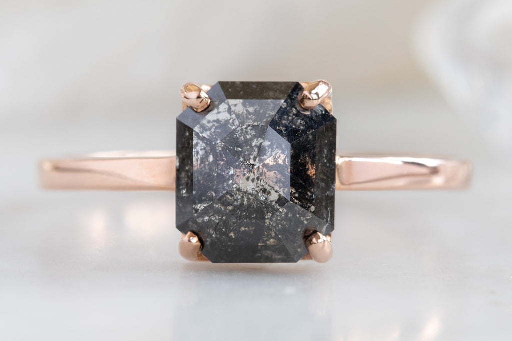 The Bryn Ring with an Emerald-Cut Black Diamond