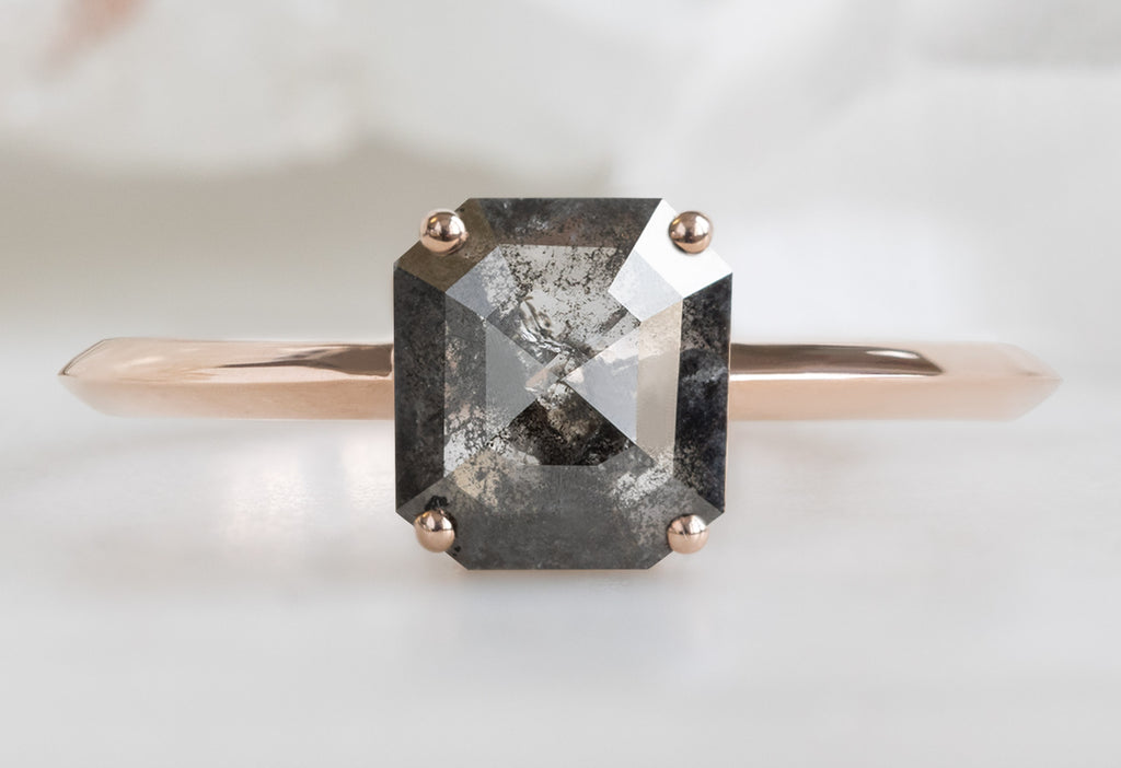 The Bryn Ring with an Emerald-Cut Black Diamond
