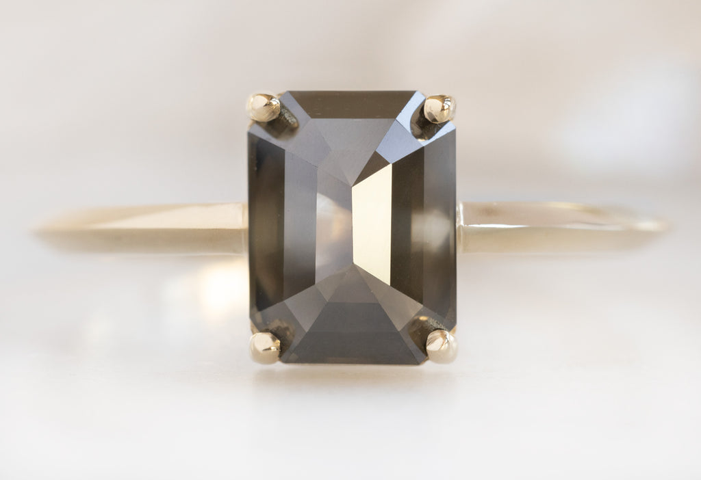 The Bryn Ring with an Emerald-Cut Black Diamond