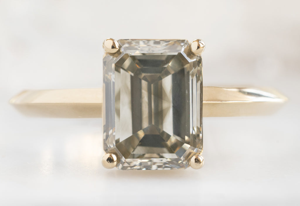 The Bryn Ring with an Emerald-Cut Grey Diamond