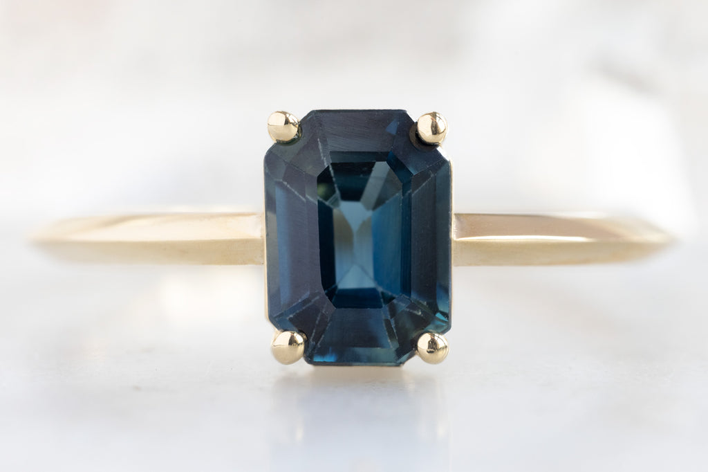 The Bryn Ring with an Emerald-Cut Montana Sapphire