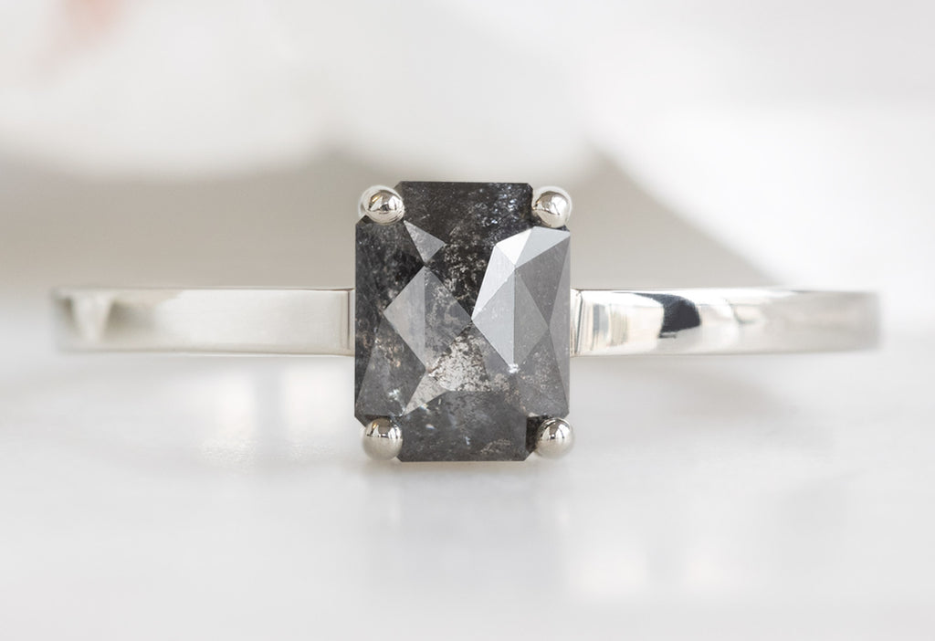The Bryn Ring with an Emerald-Cut Black Diamond