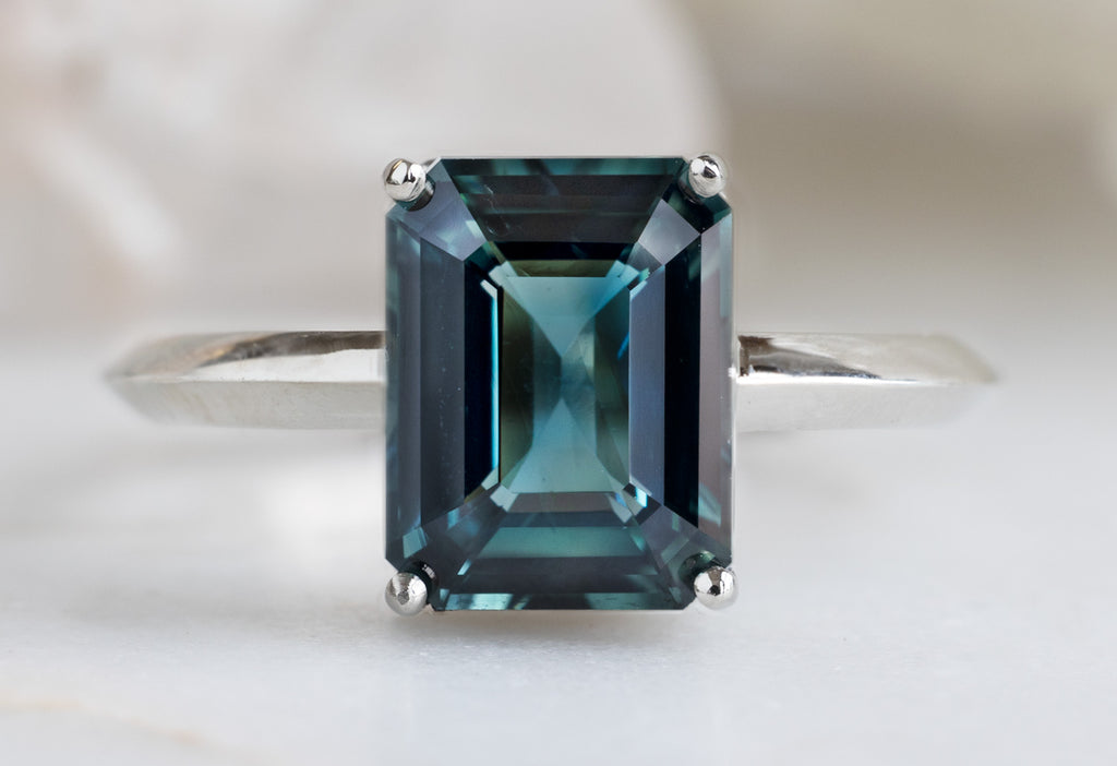 The Bryn Ring with an Emerald Cut Sapphire