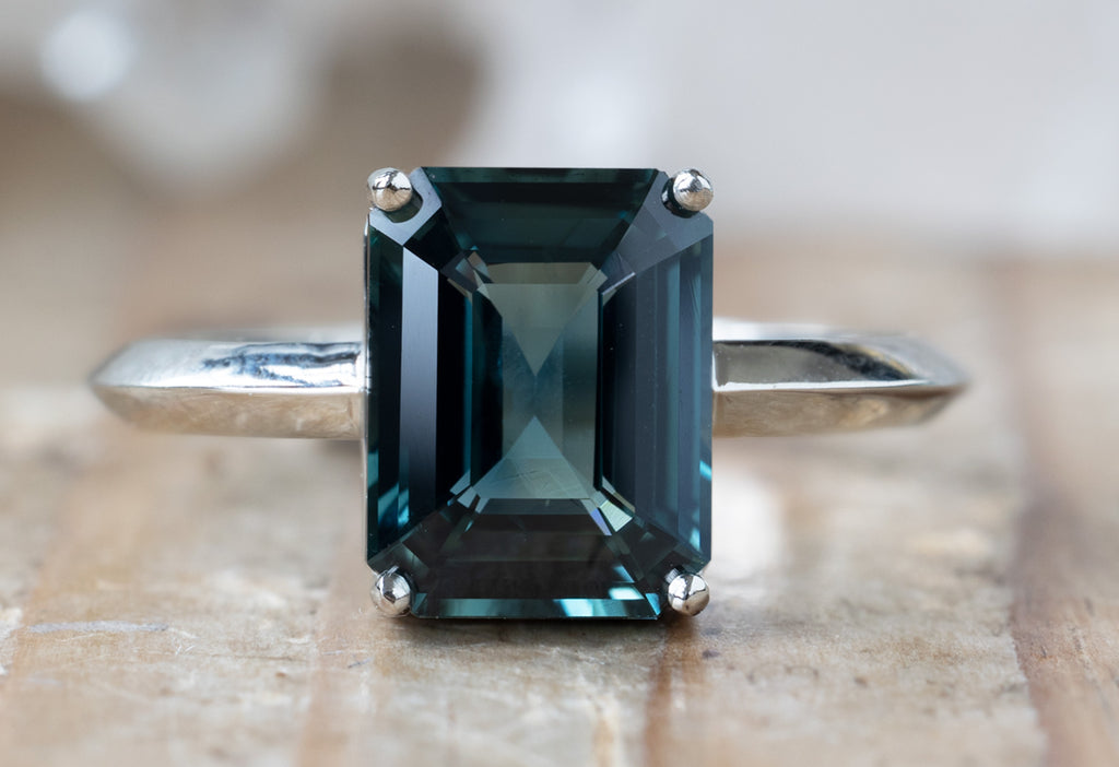 The Bryn Ring with an Emerald Cut Sapphire