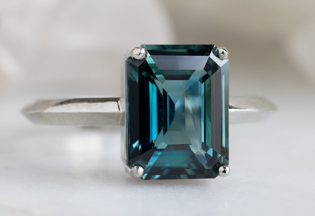 The Bryn Ring with an Emerald Cut Sapphire