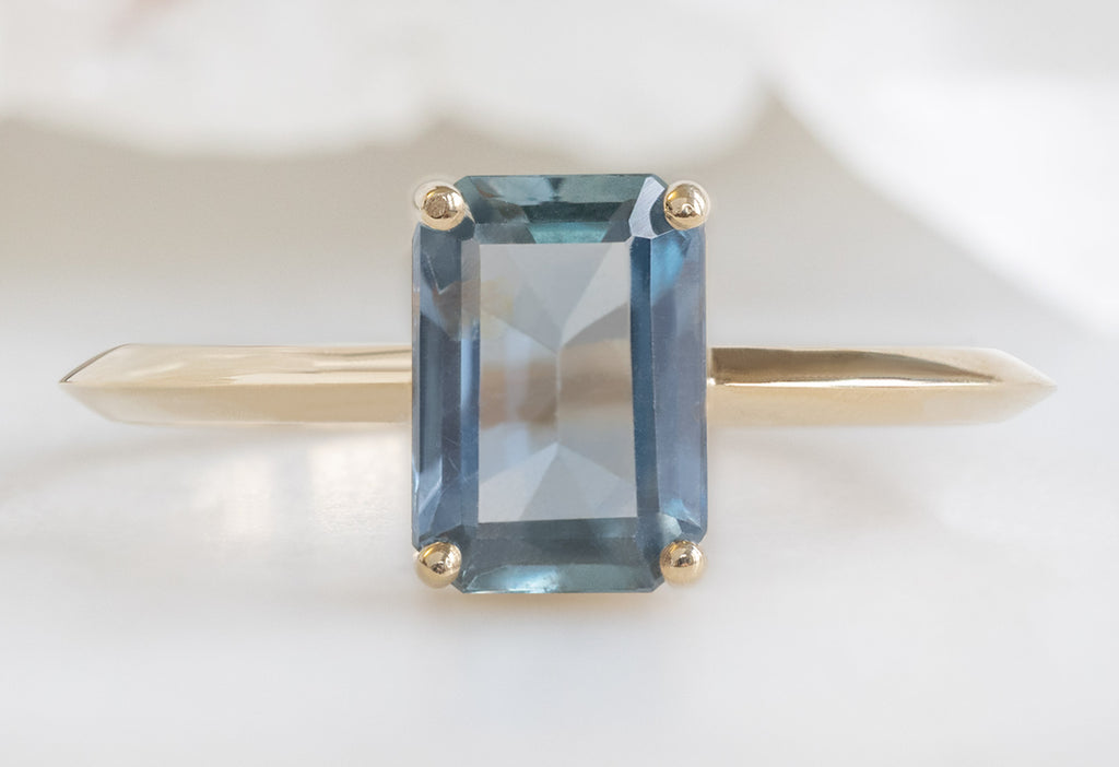 The Bryn Ring with an Emerald-Cut Sapphire