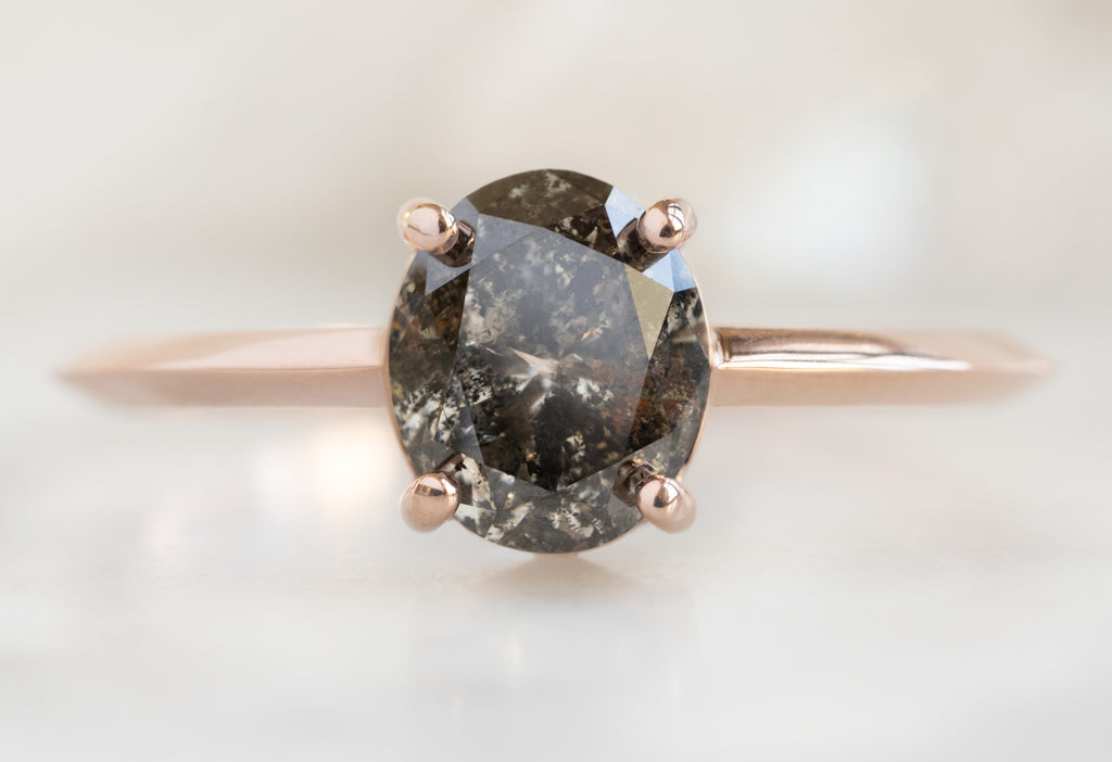 The Bryn Ring with an Oval-Cut Black Diamond