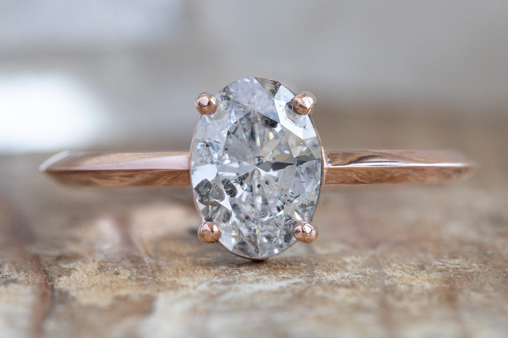 The Bryn Ring with an Oval-Cut Salt and Pepper Diamond