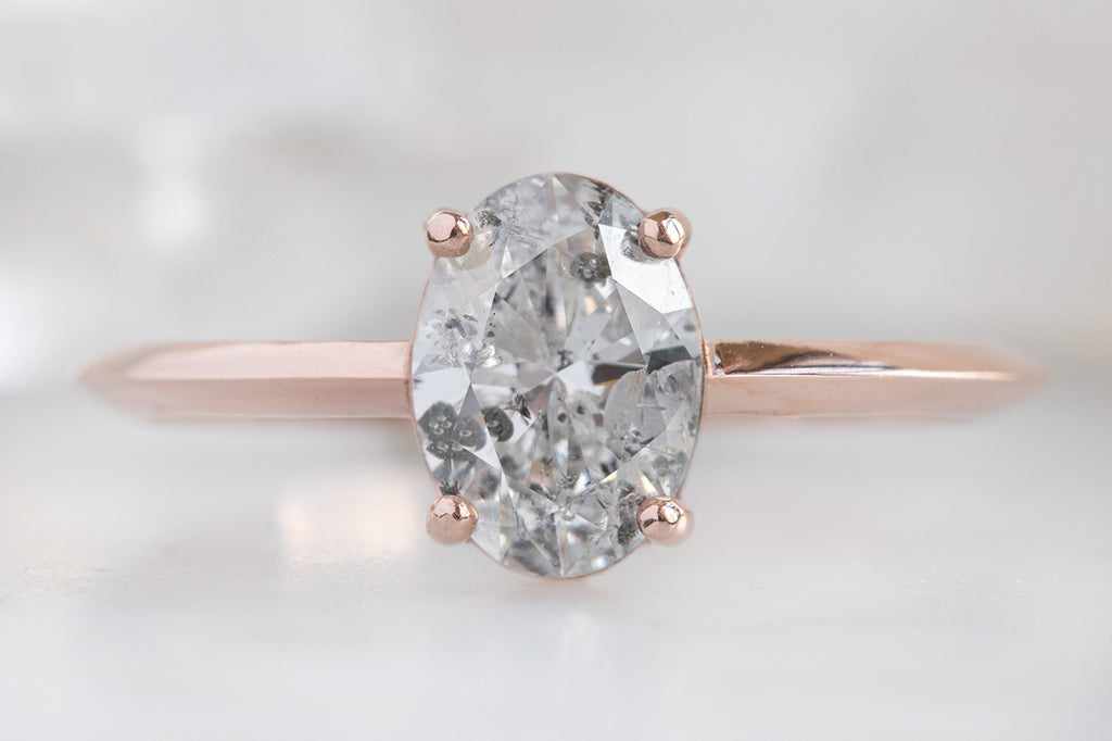 The Bryn Ring with an Oval-Cut Salt and Pepper Diamond