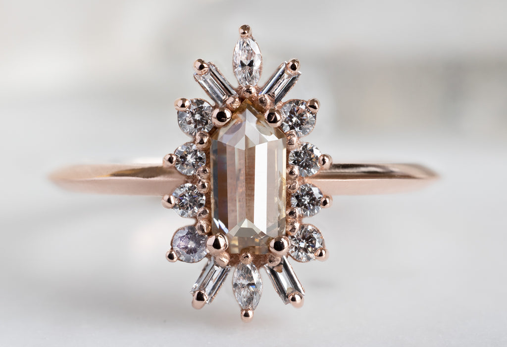 The Camellia Ring with a Geometric Pink Diamond