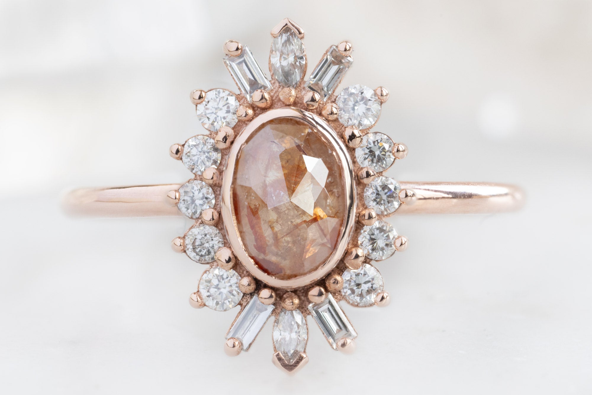 Gorgeous 14K Rose Gold and Pink Diamond (.45ct) Engagement Ring - Pink  Diamond Rings