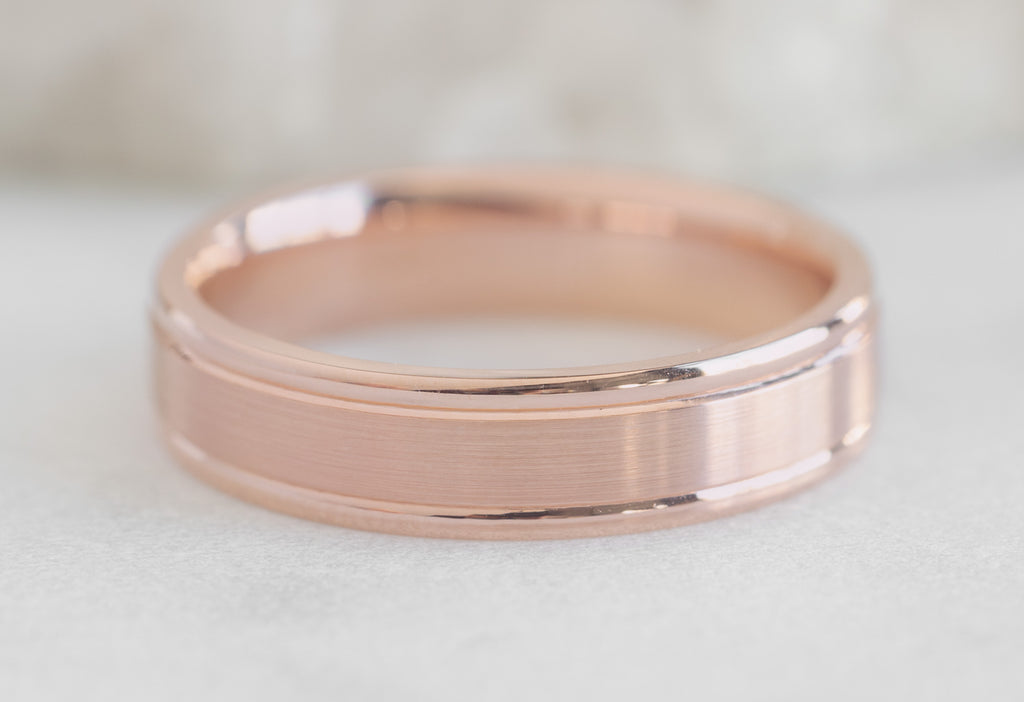 The Classic Men's Wedding Band in Rose Gold