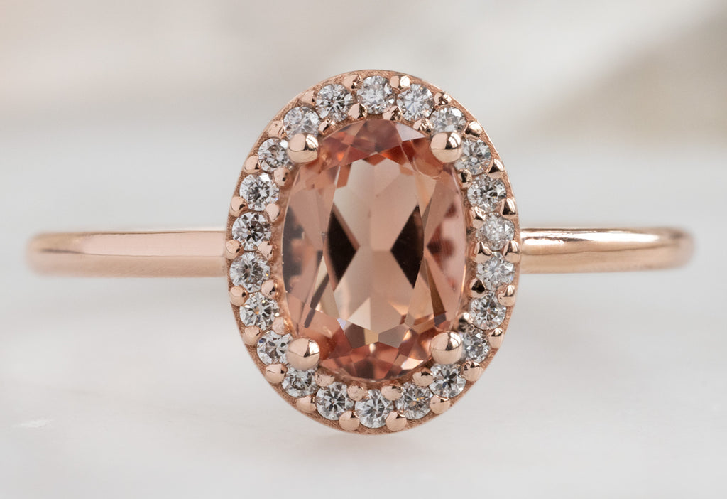 The Dahlia Ring with an Oval-Cut Sunstone