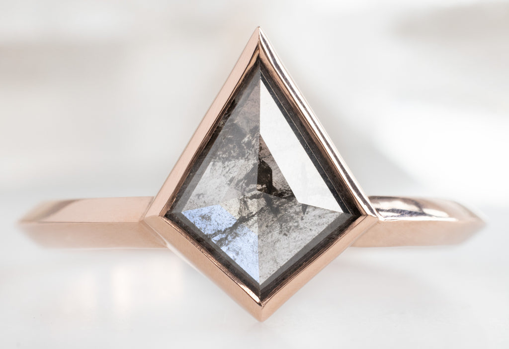 The Hazel Ring with Kite-Shaped Salt and Pepper Diamond