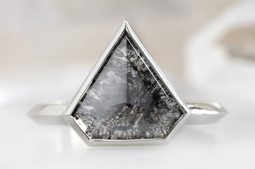 The Hazel Ring with a Black Shield-Cut Diamond