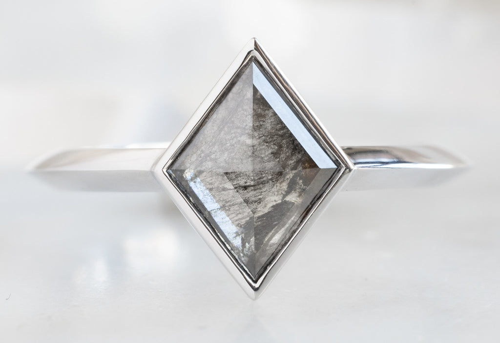 The Hazel Ring with a Kite-Shaped Salt and Pepper Diamond