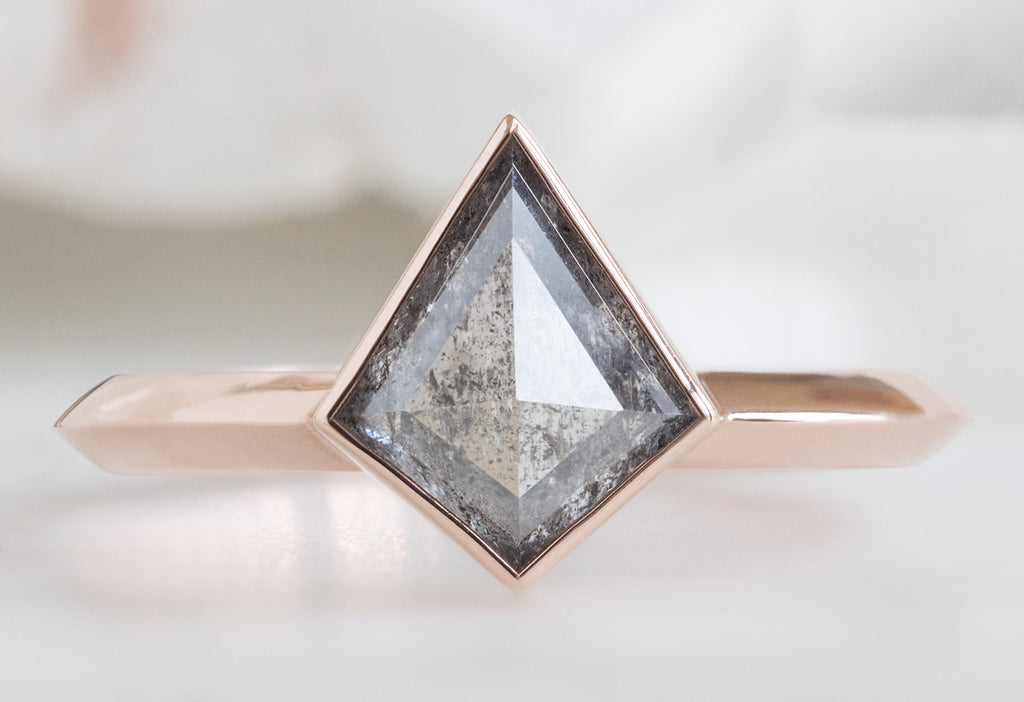 The Hazel Ring with a Kite-Shaped Salt and Pepper Diamond
