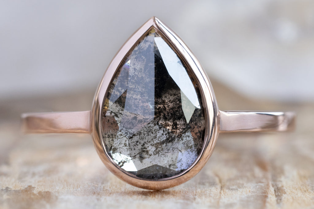 The Hazel Ring with a Rose-Cut Black Diamond