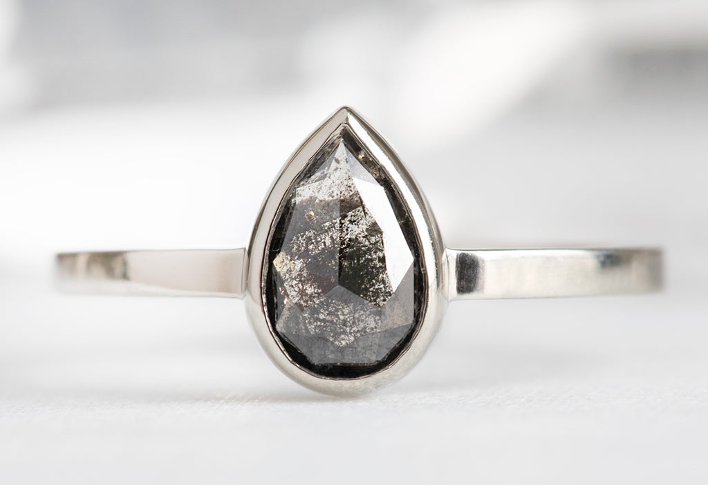 The Hazel Ring with a Rose-Cut Black Diamond