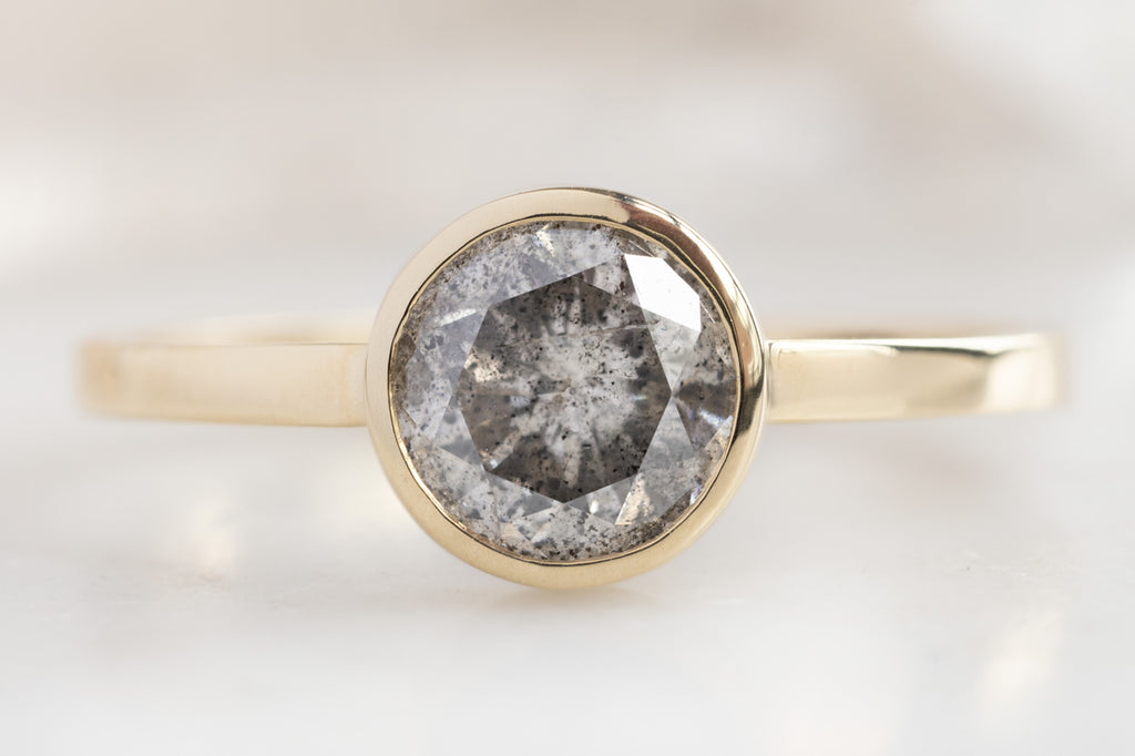The Hazel Ring with a Round Salt and Pepper Diamond