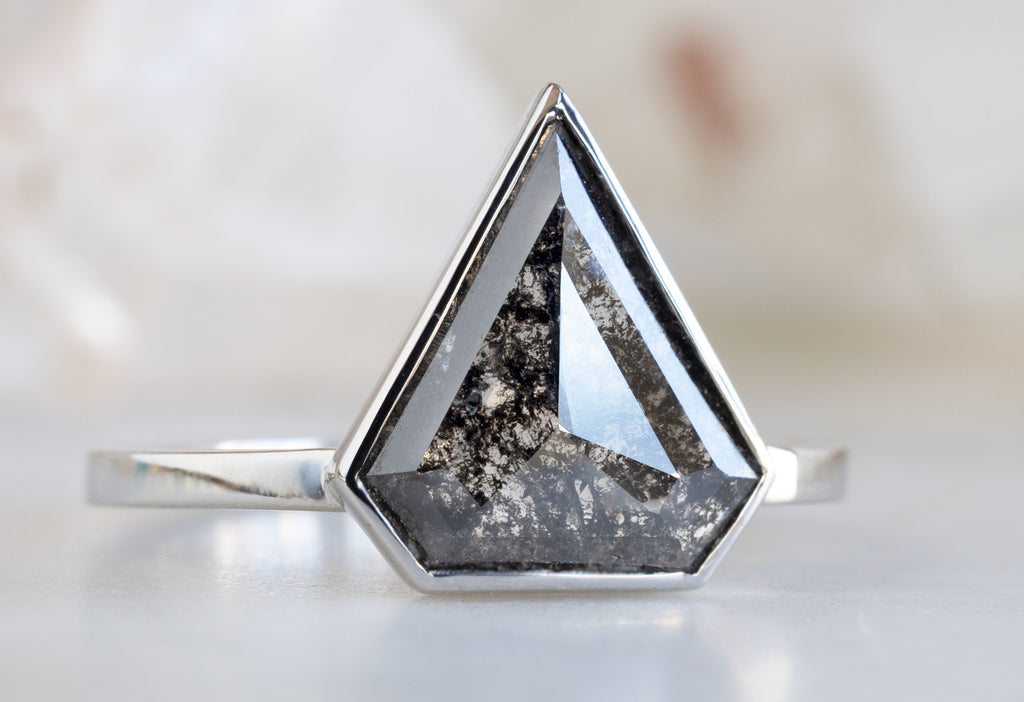 The Hazel Ring with a Shield-Cut Black Diamond