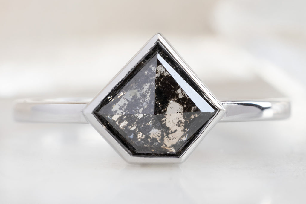 The Hazel Ring with a Shield-Cut Black Diamond