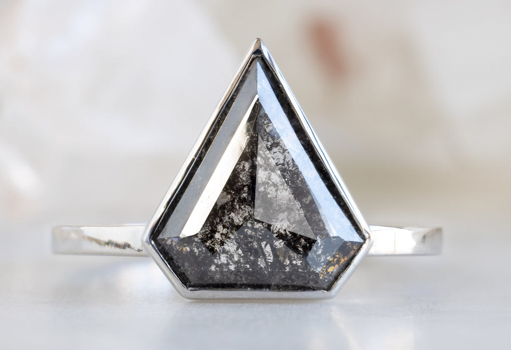 The Hazel Ring with a Shield-Cut Black Diamond