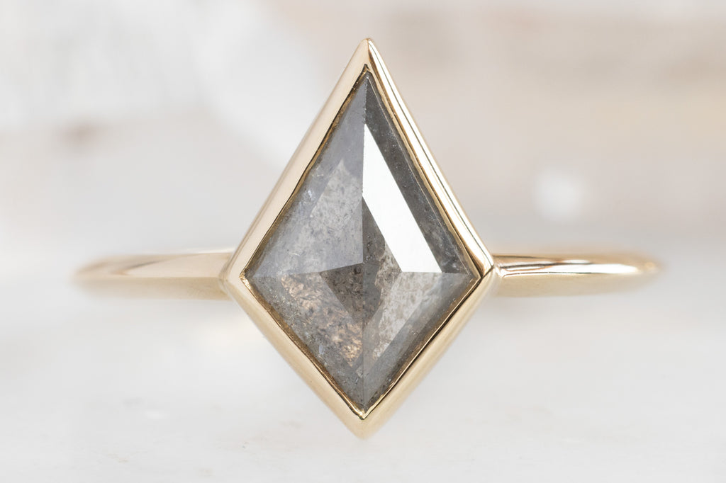 The Hazel Ring with a Silvery Grey Kite Diamond