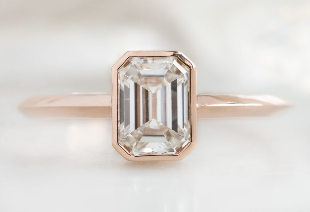 The Hazel Ring with an Emerald Cut White Diamond