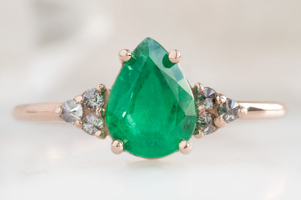 The Ivy Ring with a Pear-Cut Emerald