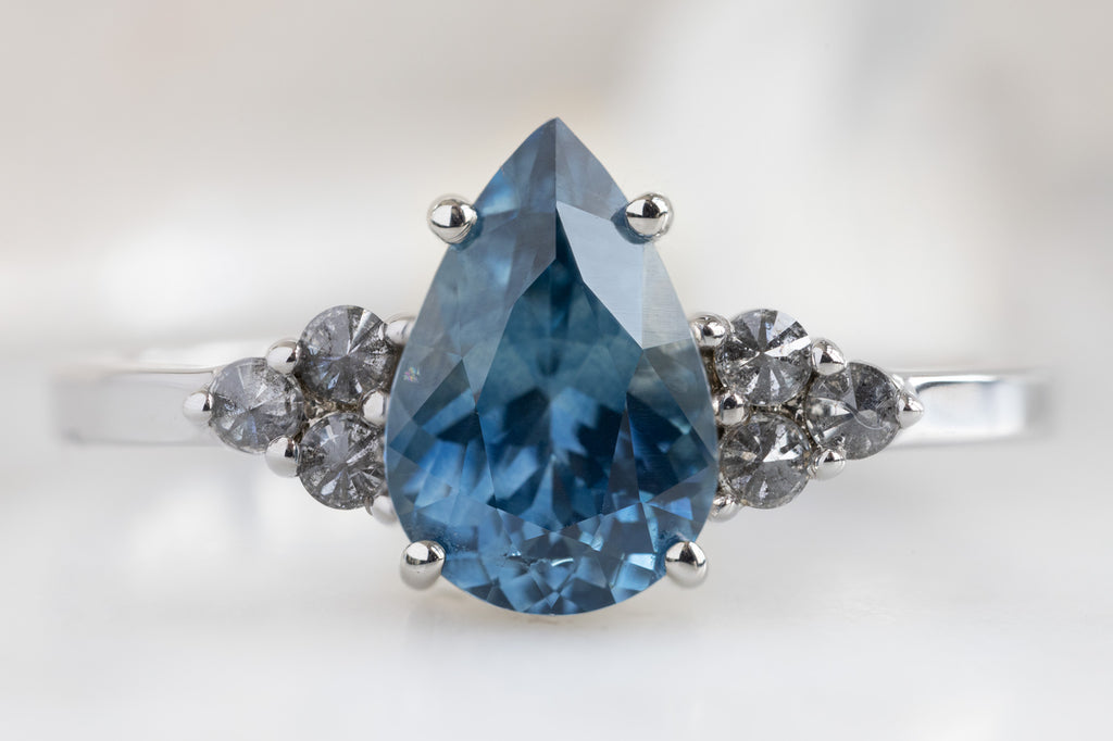 The Ivy Ring with a Pear-Cut Montana Sapphire 