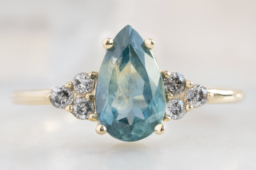 The Ivy Ring with a Pear-Cut Montana Sapphire