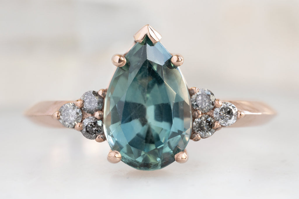 The Ivy Ring with a Pear-Cut Montana Sapphire