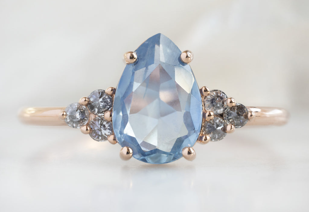 The Ivy Ring with a Pear-Cut Montana Sapphire