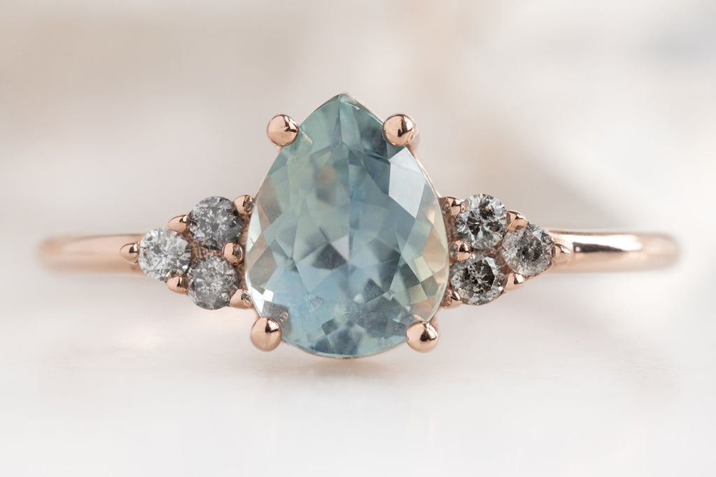 The Ivy Ring with a Pear-Cut Montana Sapphire