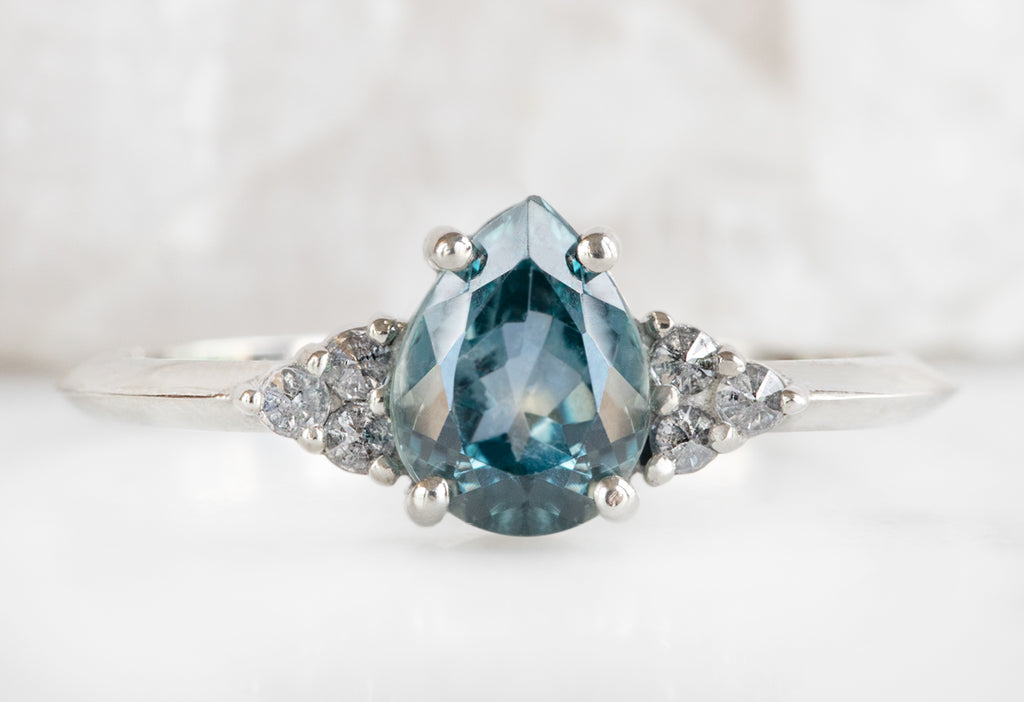 The Ivy Ring with a Pear-Cut Montana Sapphire