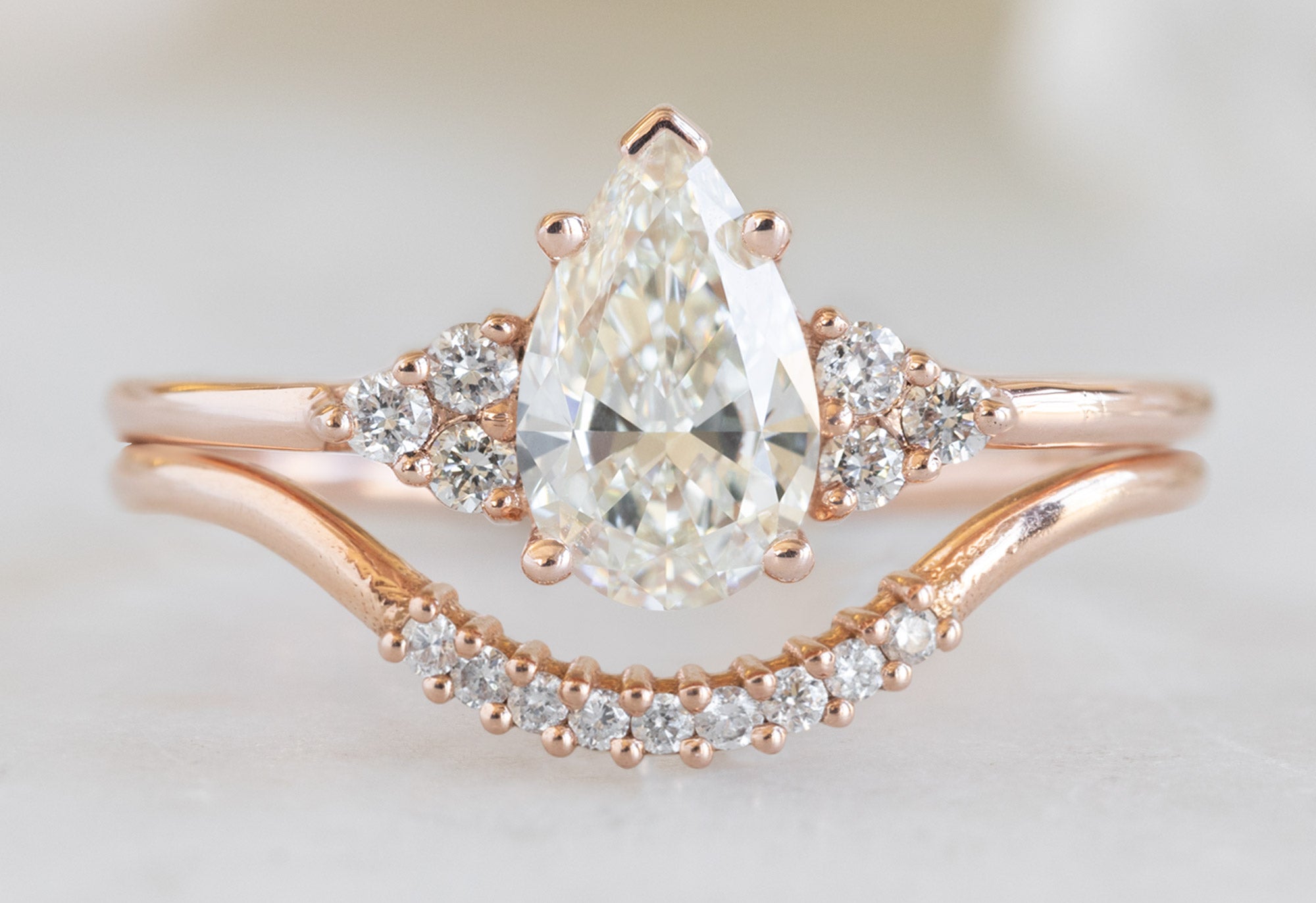 The Ivy Ring with a Pear-Cut White Diamond & Alexis Russell