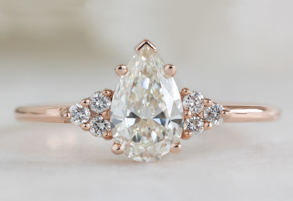 The Ivy Ring with a Pear-Cut White Diamond