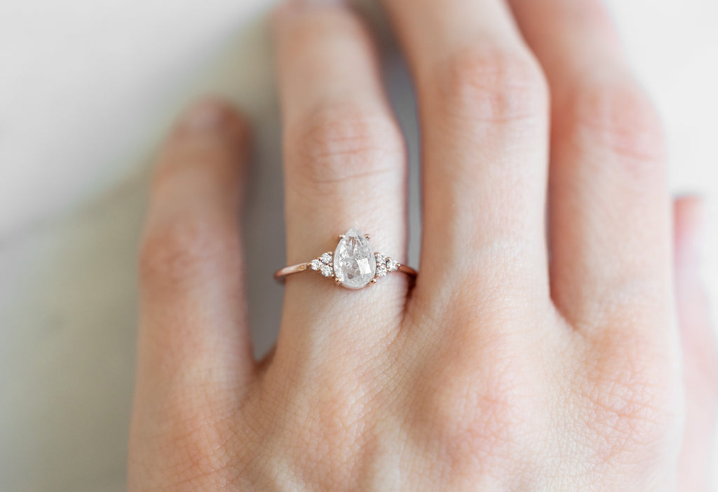 The Ivy Ring with a Rose-Cut Opalescent Diamond  on Model