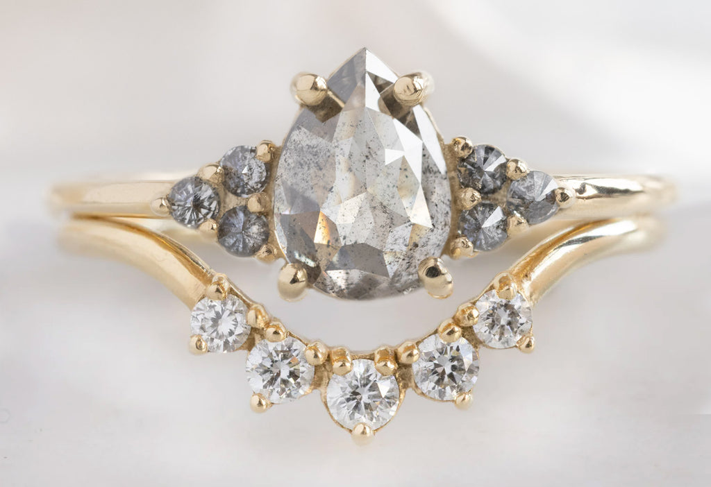 The Ivy Ring with a Rose-Cut Salt and Pepper Diamond