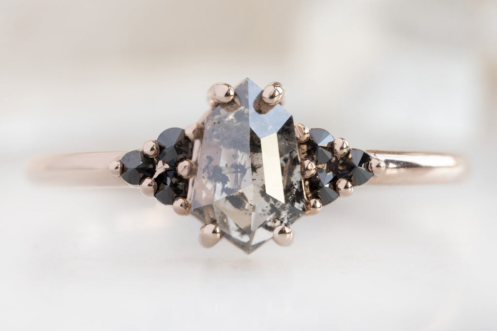 The Ivy Ring with a Salt and Pepper Geometric Diamond