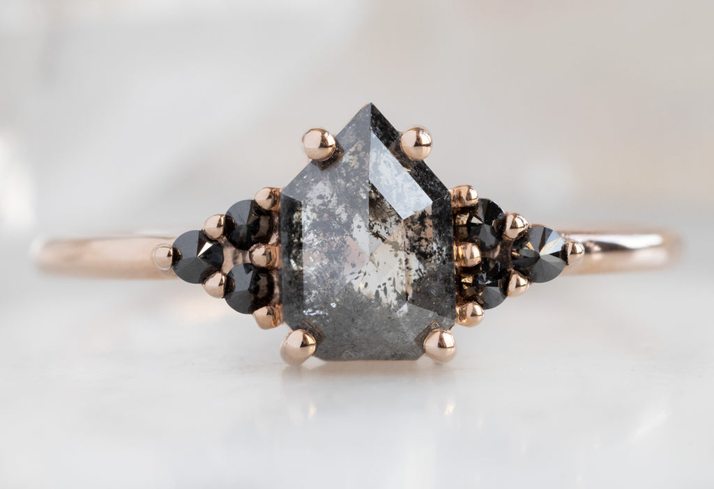 The Ivy Ring with a Salt and Pepper Geometric Diamond
