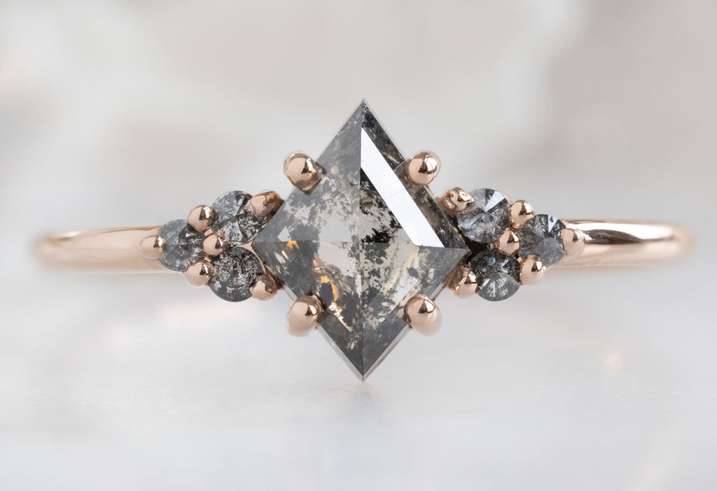 The Ivy Ring with a Salt and Pepper Kite Diamond
