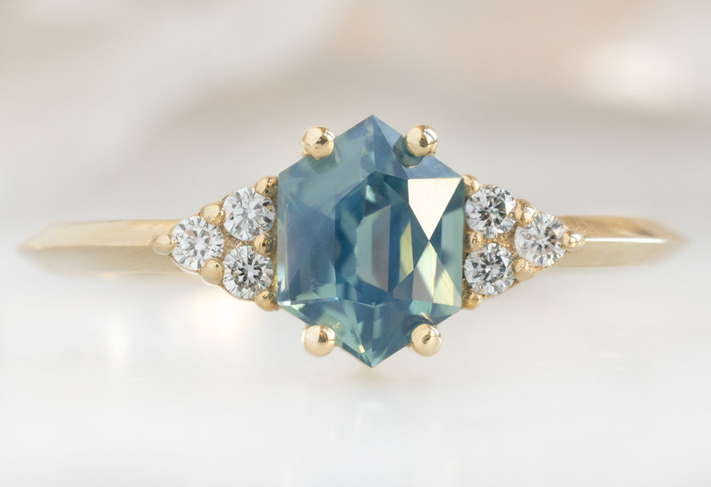 The Ivy Ring with a Sapphire Hexagon