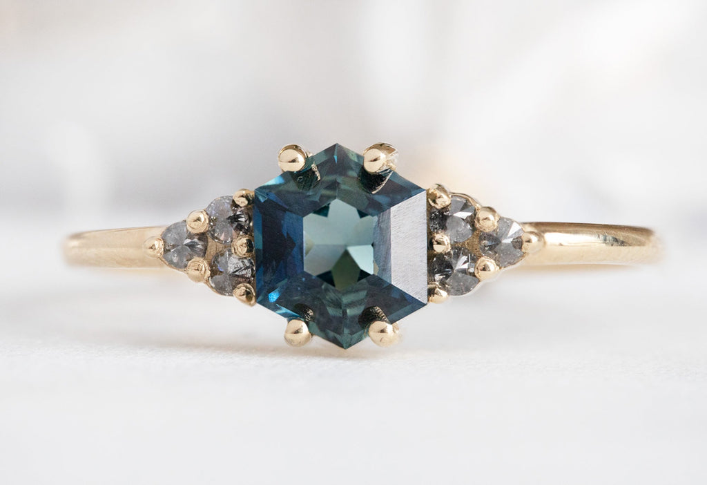 The Ivy Ring with a Sapphire Hexagon