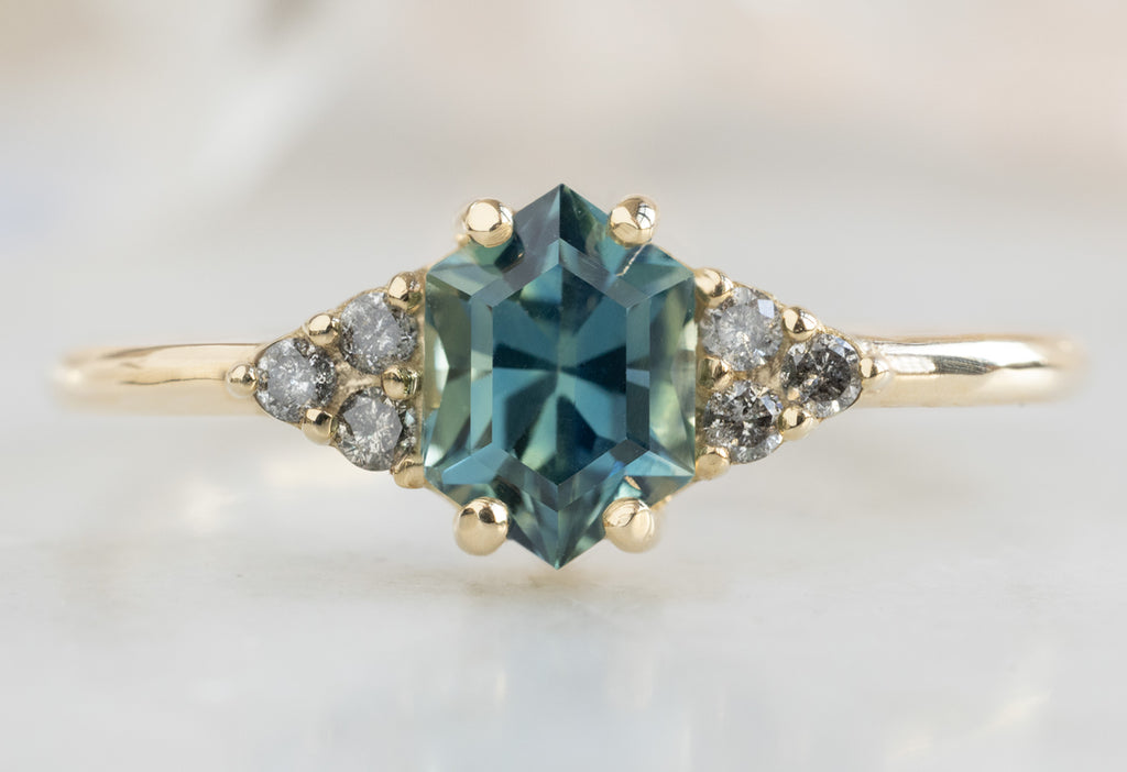 The Ivy Ring with a Sapphire Hexagon