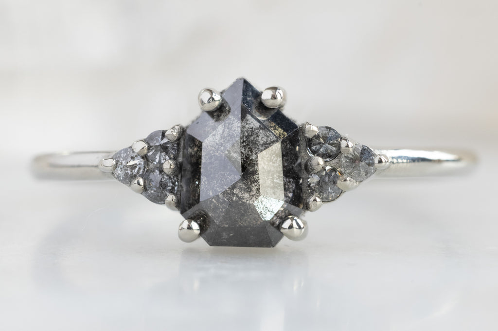 The Ivy Ring with a Shield-Cut Black Diamond