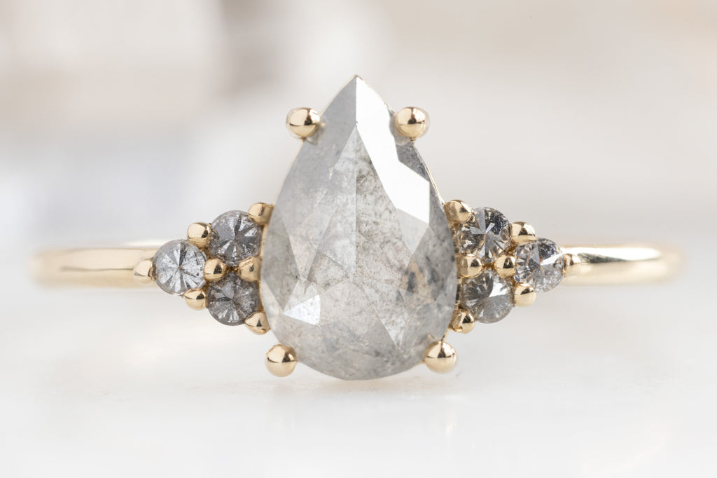 The Ivy Ring with a Silvery Grey Rose-Cut Diamond