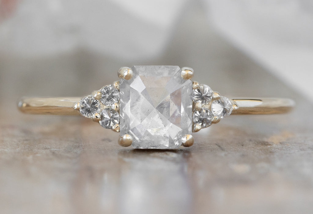 The Ivy Ring with an Emerald-Cut Opalescent Diamond